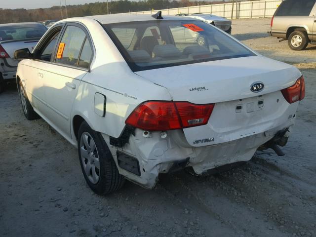 KNAGE228695305045 - 2009 KIA OPTIMA LX WHITE photo 3