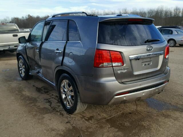 5XYKW4A29CG188742 - 2012 KIA SORENTO SX GRAY photo 3