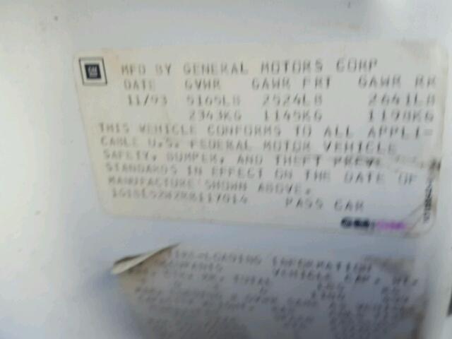 1G1BL52W2RR117014 - 1994 CHEVROLET CAPRICE CL 白色 照片 10