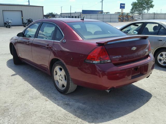 2G1WD58C389279383 - 2008 CHEVROLET IMPALA SUP RED photo 3