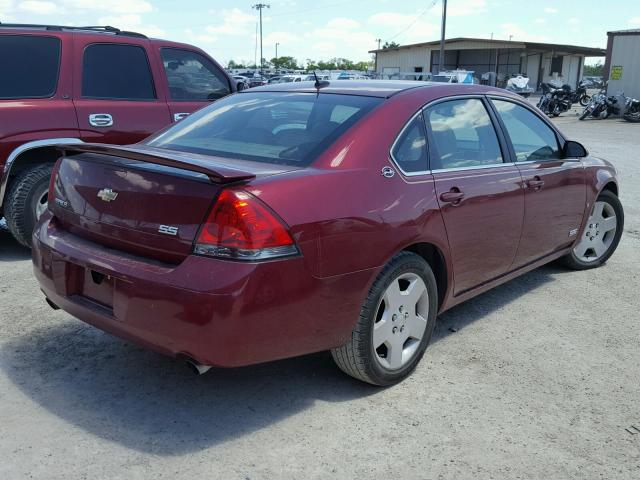 2G1WD58C389279383 - 2008 CHEVROLET IMPALA SUP RED photo 4