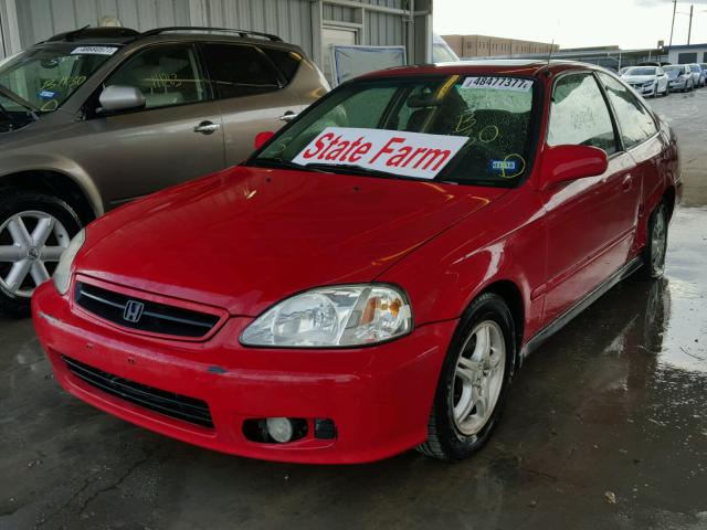 1HGEJ814XYL065369 - 2000 HONDA CIVIC EX RED photo 2