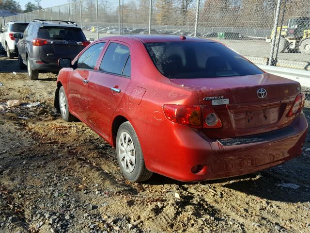 JTDBL40E499051772 - 2009 TOYOTA COROLLA BA RED photo 3