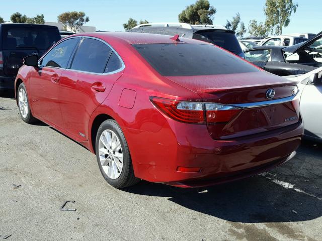 JTHBW1GG1E2061691 - 2014 LEXUS ES 300H RED photo 3