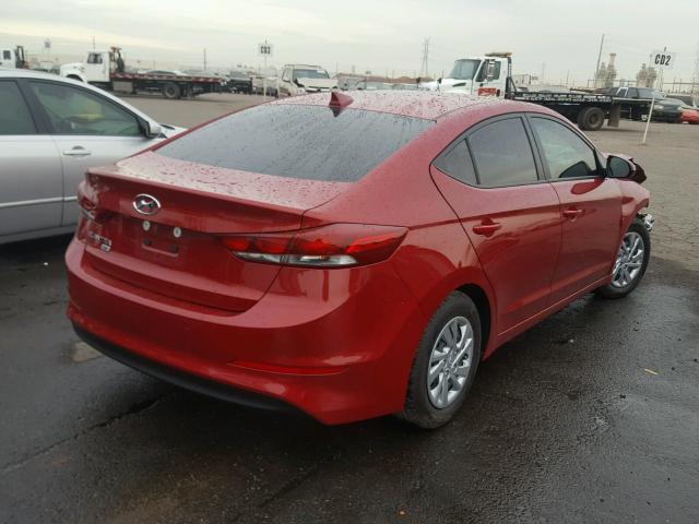 KMHD74LF8HU173155 - 2017 HYUNDAI ELANTRA SE RED photo 4