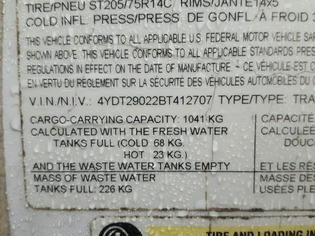 4YDT29022BT412707 - 2011 KEYSTONE PASSPORT 白色 照片 10