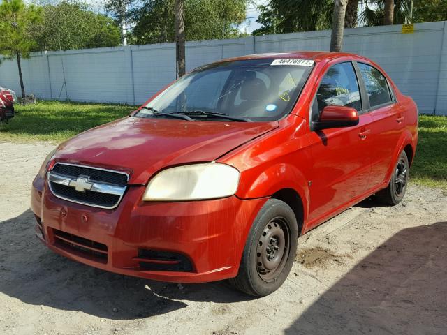 KL1TD56EX9B395668 - 2009 CHEVROLET AVEO LS RED photo 2