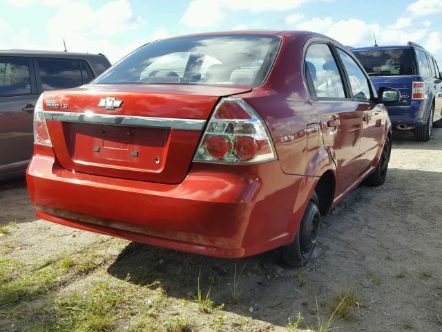 KL1TD56EX9B395668 - 2009 CHEVROLET AVEO LS RED photo 4