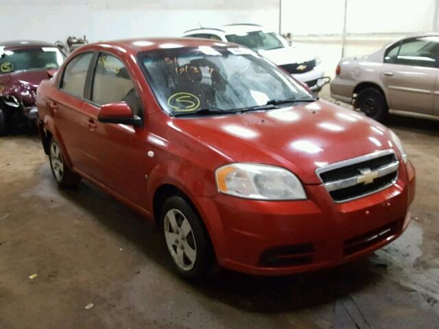 KL1TD56638B133529 - 2008 CHEVROLET AVEO BASE Қызыл фото 1