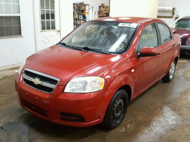 KL1TD56638B133529 - 2008 CHEVROLET AVEO BASE Қызыл фото 2