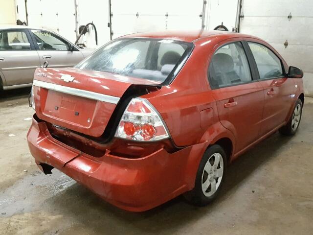KL1TD56638B133529 - 2008 CHEVROLET AVEO BASE Қызыл фото 4