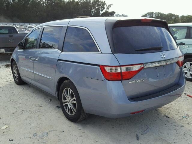 5FNRL5H62CB057214 - 2012 HONDA ODYSSEY EX BLUE photo 3