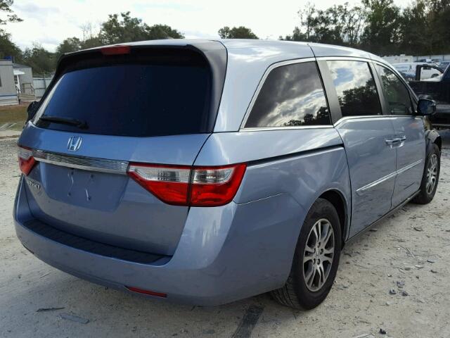 5FNRL5H62CB057214 - 2012 HONDA ODYSSEY EX BLUE photo 4