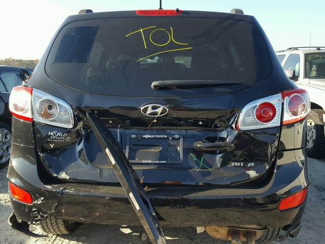 5NMSG3AB7AH380493 - 2010 HYUNDAI SANTA FE G BLACK photo 9