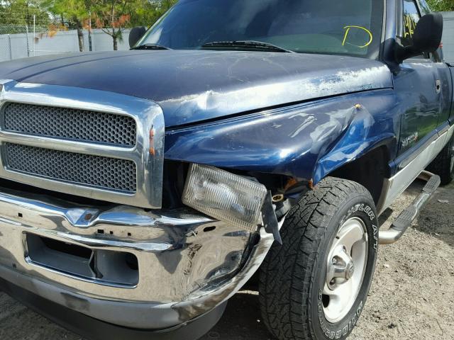 3B7HC13Z4YM230224 - 2000 DODGE RAM 1500 BLUE photo 9