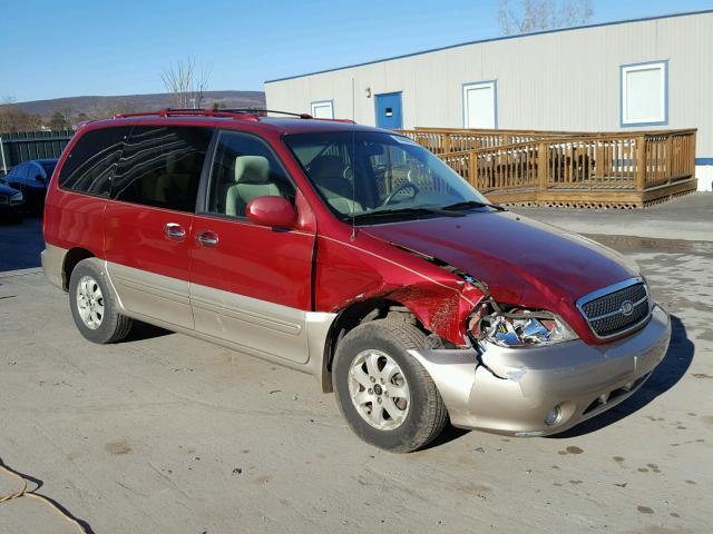 KNDUP131856644034 - 2005 KIA SEDONA EX RED photo 1