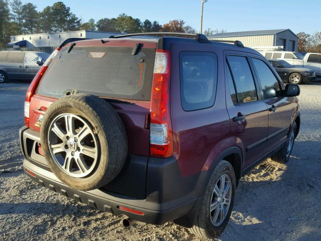 SHSRD68565U306104 - 2005 HONDA CR-V LX BURGUNDY photo 4