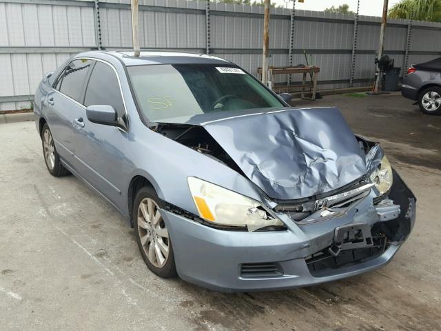 1HGCM66827A004168 - 2007 HONDA ACCORD EX BLUE photo 1