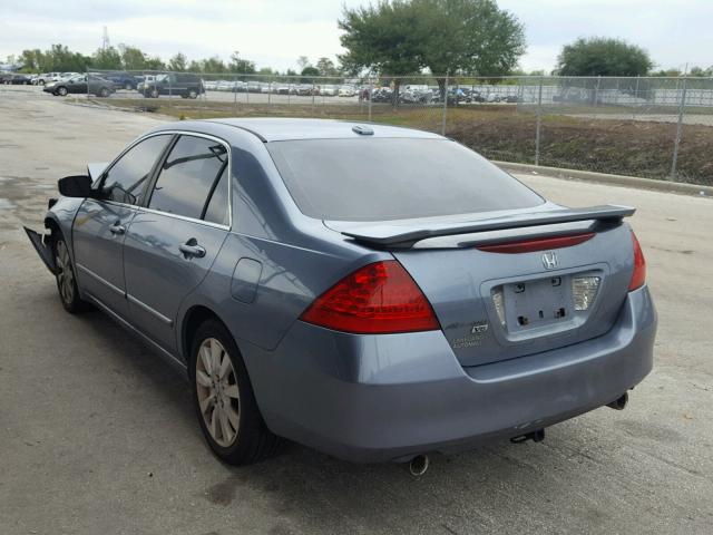 1HGCM66827A004168 - 2007 HONDA ACCORD EX BLUE photo 3