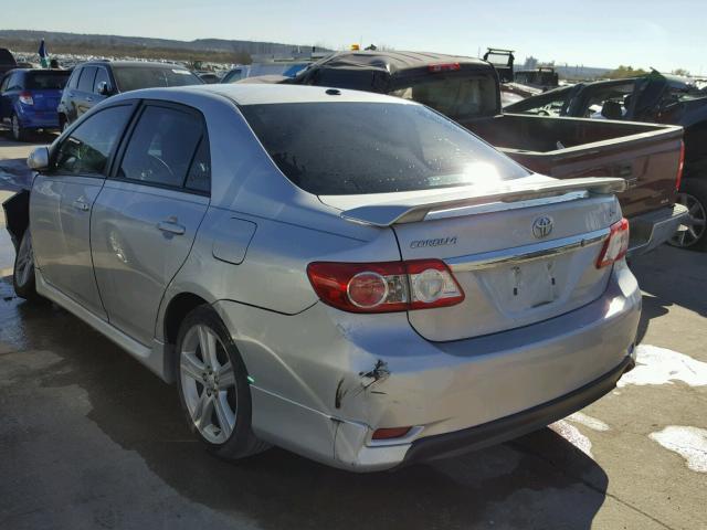 5YFBU4EE0DP115573 - 2013 TOYOTA COROLLA BA SILVER photo 3