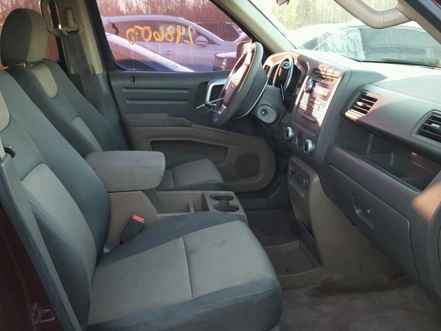 2HJYK16237H505172 - 2007 HONDA RIDGELINE BURGUNDY photo 5