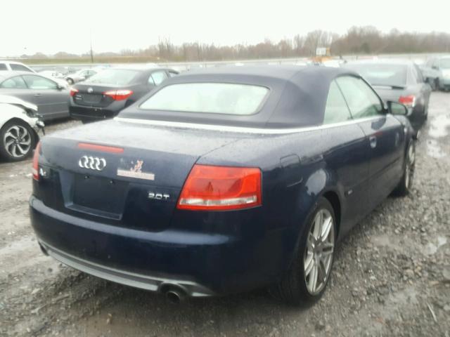 WAUAF48H49K011621 - 2009 AUDI A4 2.0T CA BLUE photo 4