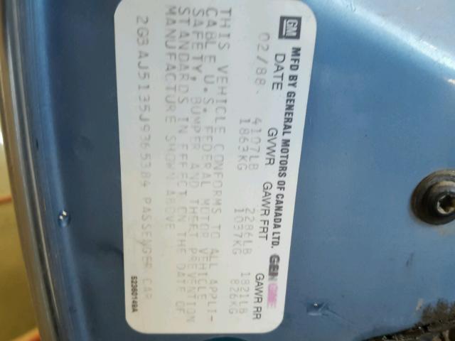 2G3AJ5135J9365384 - 1988 OLDSMOBILE CUTLASS CI ლურჯი ფოტო 10