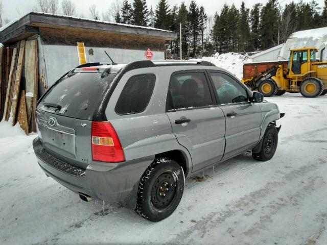 KNDJE723487489270 - 2008 KIA SPORTAGE E GRAY photo 4