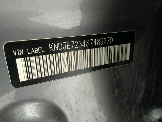 KNDJE723487489270 - 2008 KIA SPORTAGE E GRAY photo 9