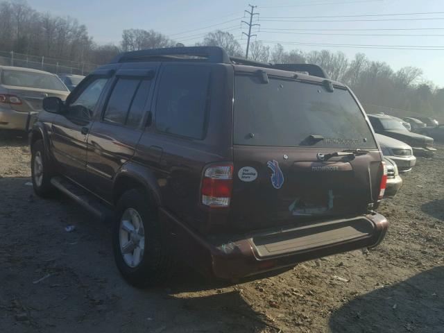 JN8DR09Y84W916173 - 2004 NISSAN PATHFINDER BURGUNDY photo 3