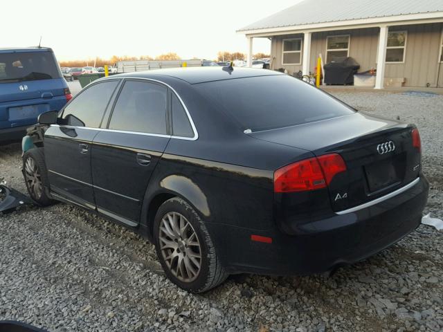 WAUAF78E08A167831 - 2008 AUDI A4 2.0T BLACK photo 3