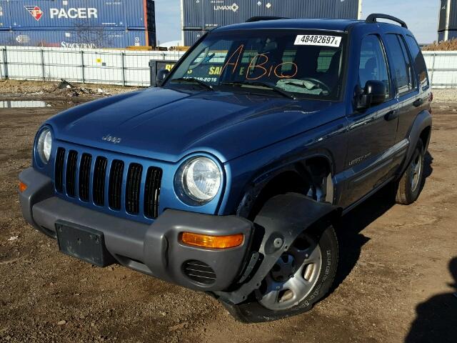 1J4GL48K23W731897 - 2003 JEEP LIBERTY SP BLUE photo 2