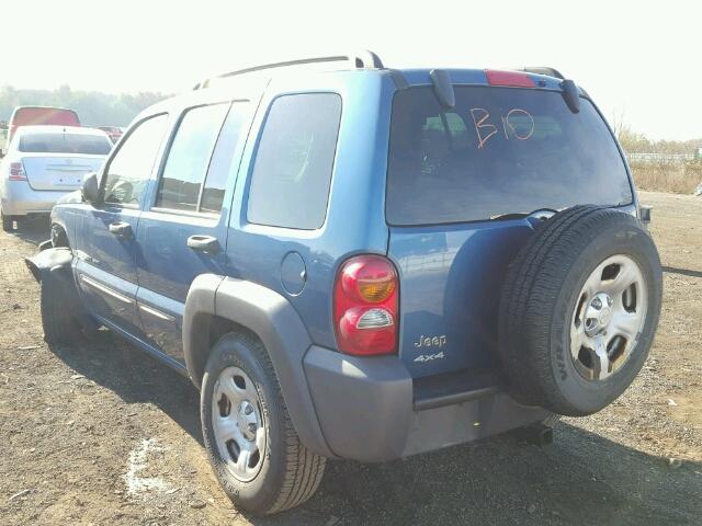 1J4GL48K23W731897 - 2003 JEEP LIBERTY SP BLUE photo 3