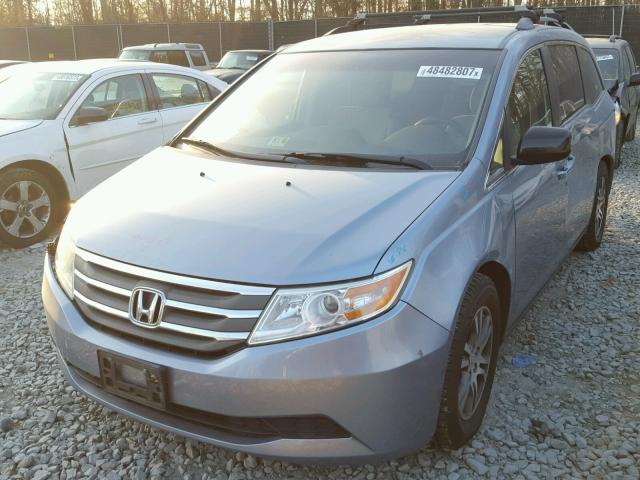 5FNRL5H46BB014797 - 2011 HONDA ODYSSEY EX BLUE photo 2