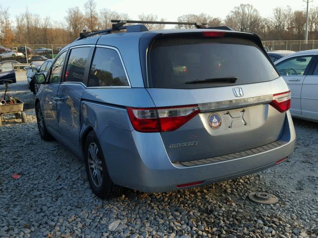 5FNRL5H46BB014797 - 2011 HONDA ODYSSEY EX BLUE photo 3