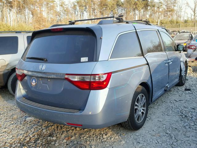 5FNRL5H46BB014797 - 2011 HONDA ODYSSEY EX BLUE photo 4