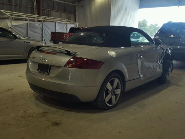 TRUMF38J081045319 - 2008 AUDI TT 2.0T SILVER photo 4