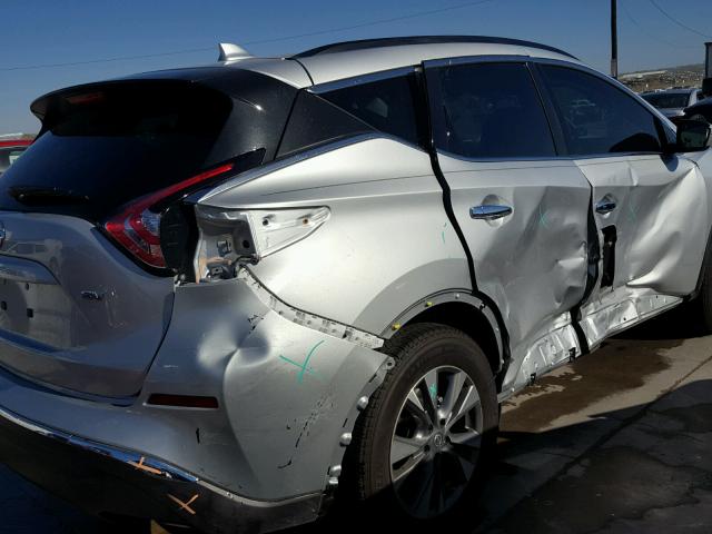 5N1AZ2MG5HN123705 - 2017 NISSAN MURANO S SILVER photo 9