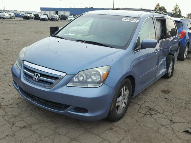 5FNRL38767B049605 - 2007 HONDA ODYSSEY EX BLUE photo 2