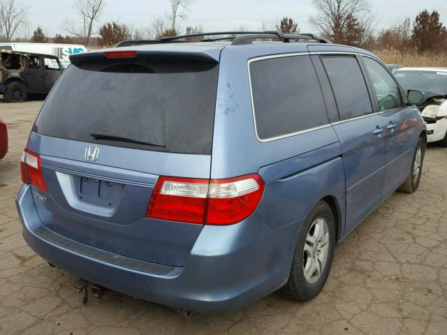5FNRL38767B049605 - 2007 HONDA ODYSSEY EX BLUE photo 4