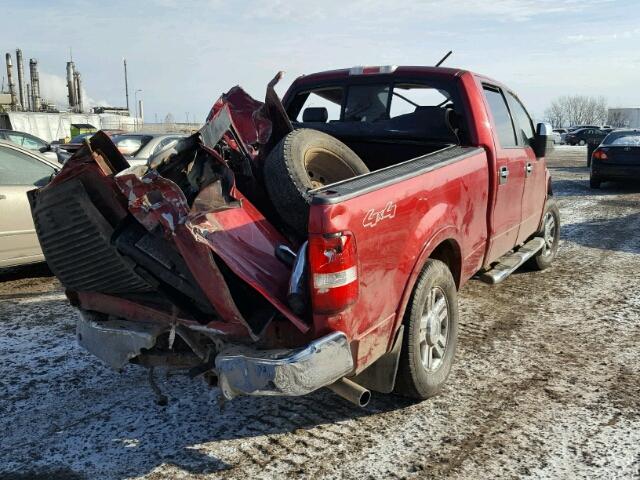 1FTPW14V88FC25803 - 2008 FORD F150 SUPER RED photo 4