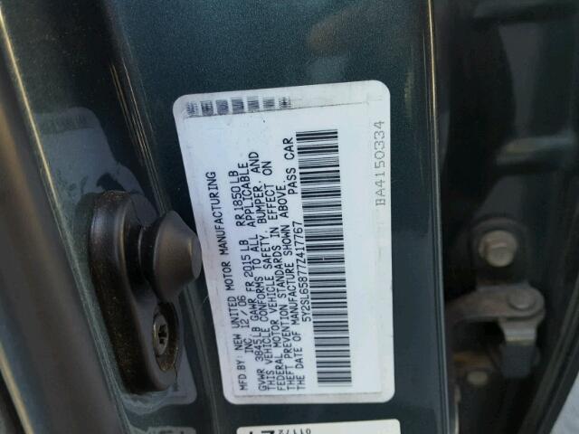 5Y2SL65877Z417767 - 2007 PONTIAC VIBE BLUE photo 10