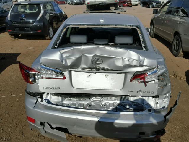 JTHCF5C25A5036615 - 2010 LEXUS IS 250 SILVER photo 9