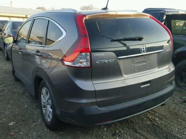 5J6RM4H7XCL019236 - 2012 HONDA CR-V EXL GRAY photo 3