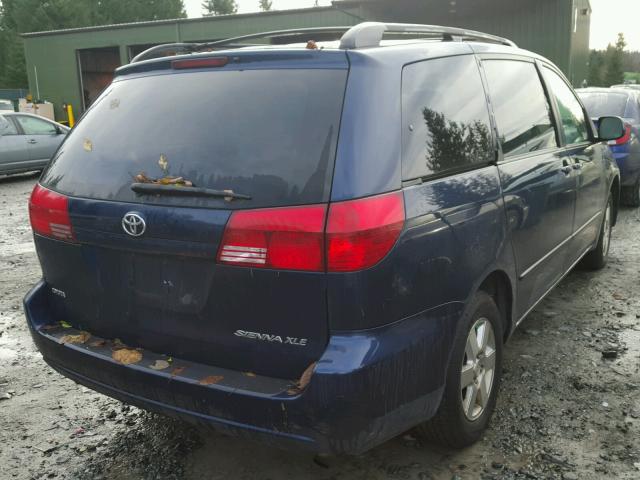 5TDZA22C04S104546 - 2004 TOYOTA SIENNA XLE BLUE photo 4