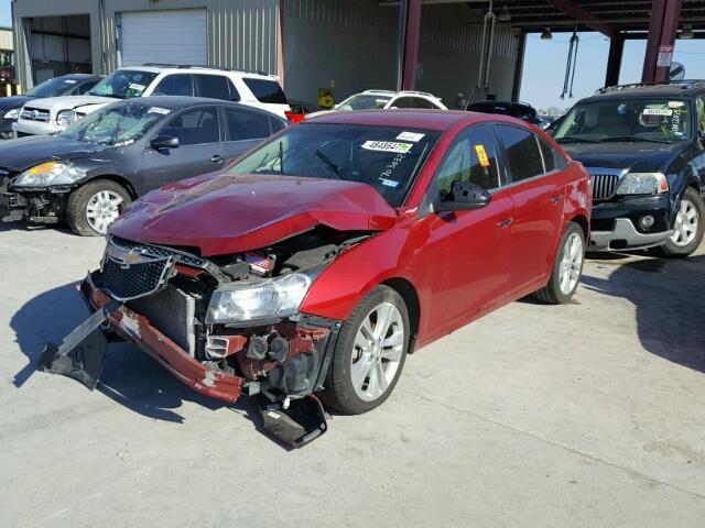 1G1PH5S91B7281079 - 2011 CHEVROLET CRUZE LTZ RED photo 2