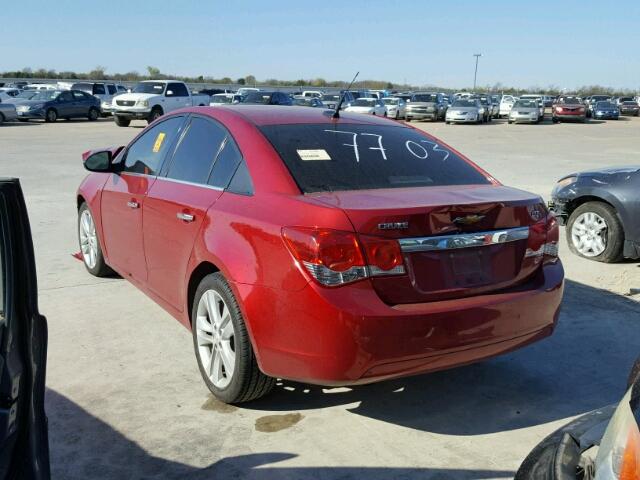 1G1PH5S91B7281079 - 2011 CHEVROLET CRUZE LTZ RED photo 3