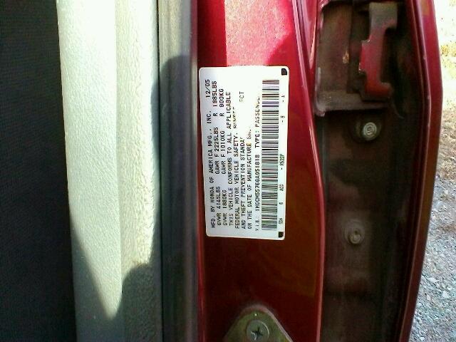 1HGCM55766A051818 - 2006 HONDA ACCORD EX MAROON photo 10