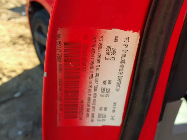 2B3KA43H97H817621 - 2007 DODGE CHARGER SE RED photo 10