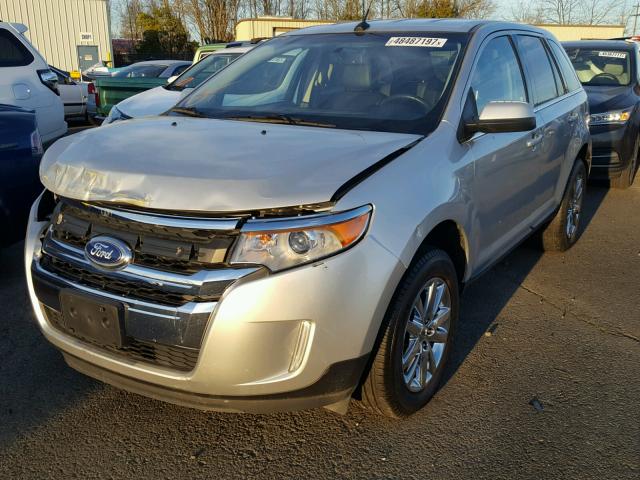 2FMDK4KC4EBA68376 - 2014 FORD EDGE LIMIT SILVER photo 2